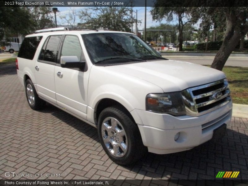 White Platinum Tri-Coat / Stone 2013 Ford Expedition EL Limited