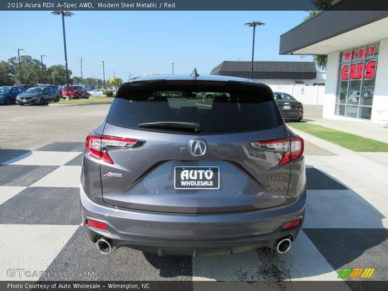 Modern Steel Metallic / Red 2019 Acura RDX A-Spec AWD