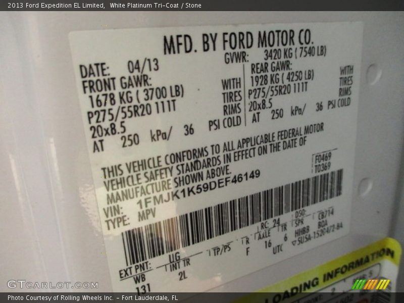 White Platinum Tri-Coat / Stone 2013 Ford Expedition EL Limited