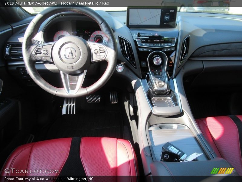 Modern Steel Metallic / Red 2019 Acura RDX A-Spec AWD
