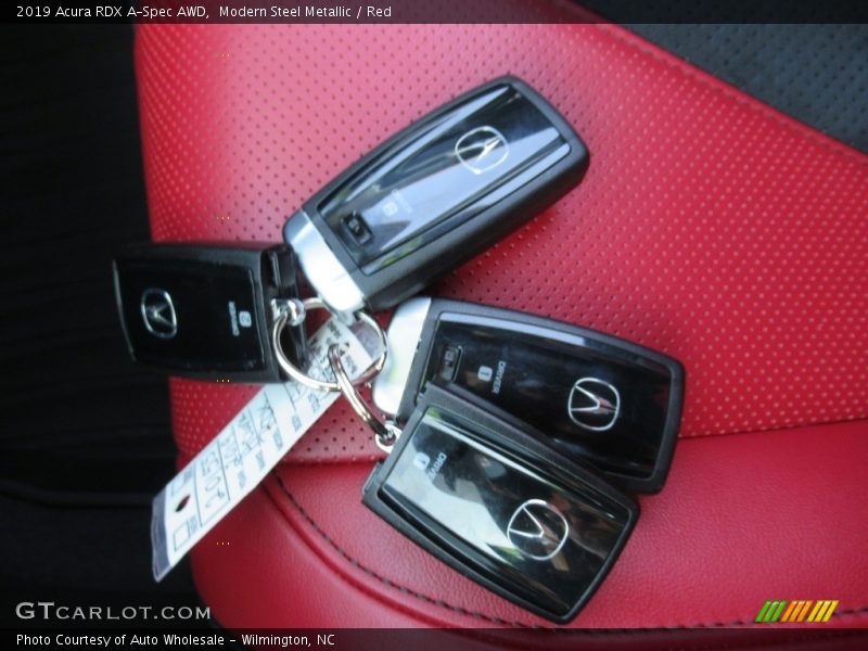 Modern Steel Metallic / Red 2019 Acura RDX A-Spec AWD