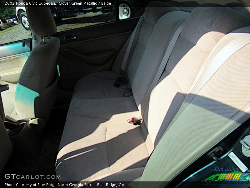 Clover Green Metallic / Beige 2002 Honda Civic LX Sedan