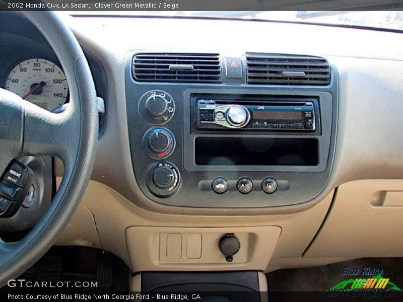 Clover Green Metallic / Beige 2002 Honda Civic LX Sedan