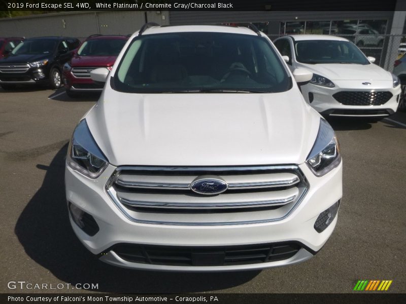 White Platinum / Chromite Gray/Charcoal Black 2019 Ford Escape SEL 4WD