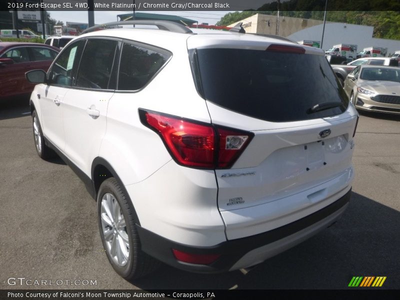 White Platinum / Chromite Gray/Charcoal Black 2019 Ford Escape SEL 4WD