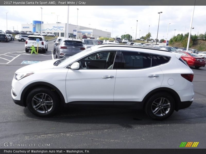 Pearl White / Gray 2017 Hyundai Santa Fe Sport AWD