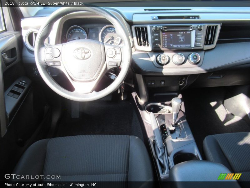 Super White / Black 2018 Toyota RAV4 LE