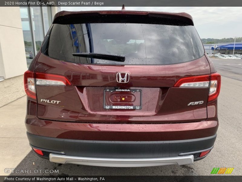 Deep Scarlet Pearl / Beige 2020 Honda Pilot EX-L AWD