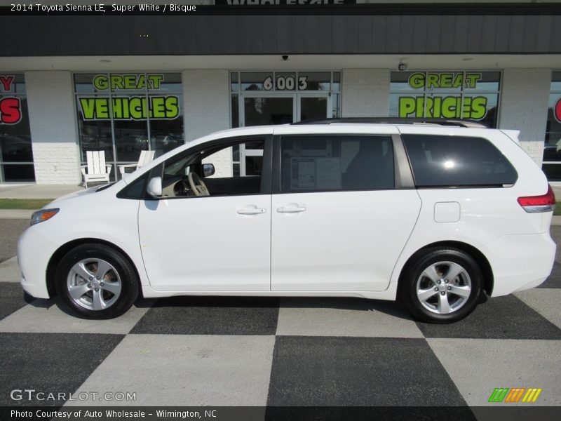 Super White / Bisque 2014 Toyota Sienna LE
