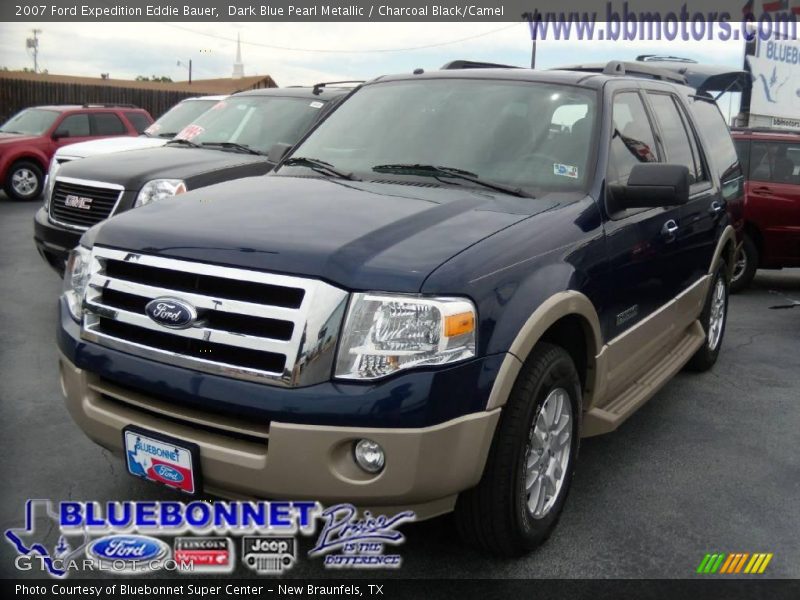 Dark Blue Pearl Metallic / Charcoal Black/Camel 2007 Ford Expedition Eddie Bauer