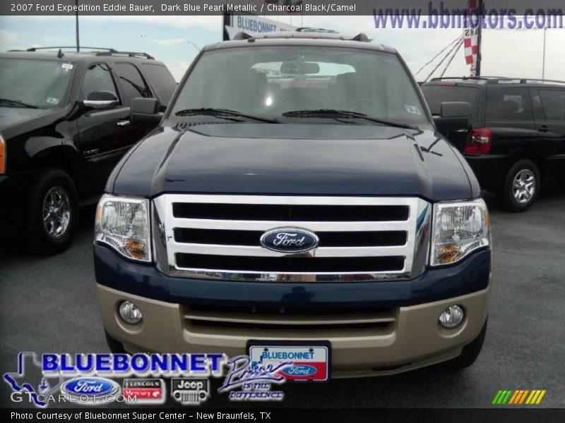 Dark Blue Pearl Metallic / Charcoal Black/Camel 2007 Ford Expedition Eddie Bauer