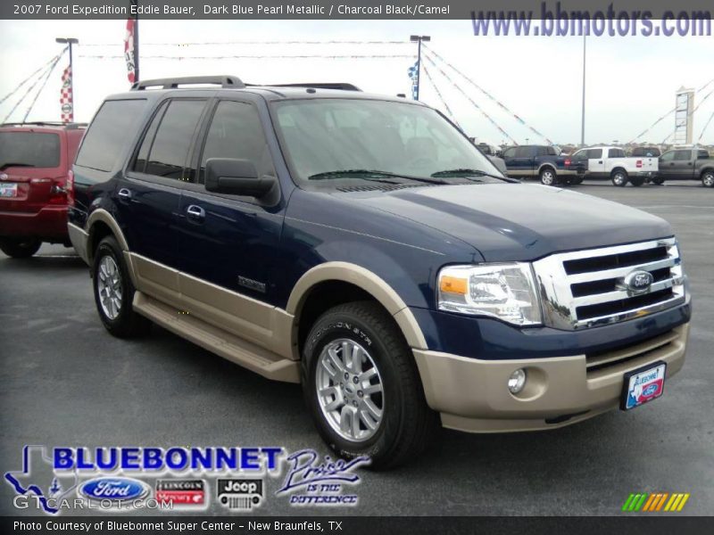 Dark Blue Pearl Metallic / Charcoal Black/Camel 2007 Ford Expedition Eddie Bauer