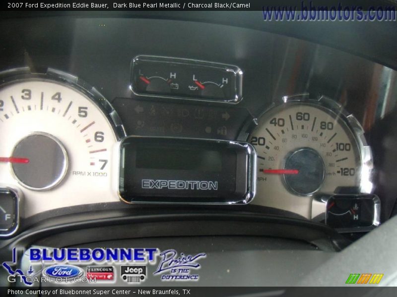 Dark Blue Pearl Metallic / Charcoal Black/Camel 2007 Ford Expedition Eddie Bauer