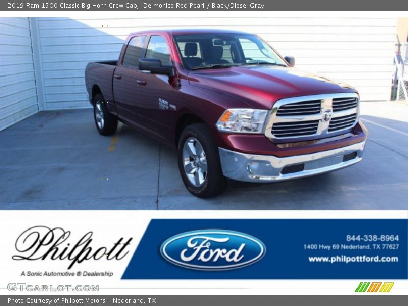 Delmonico Red Pearl / Black/Diesel Gray 2019 Ram 1500 Classic Big Horn Crew Cab