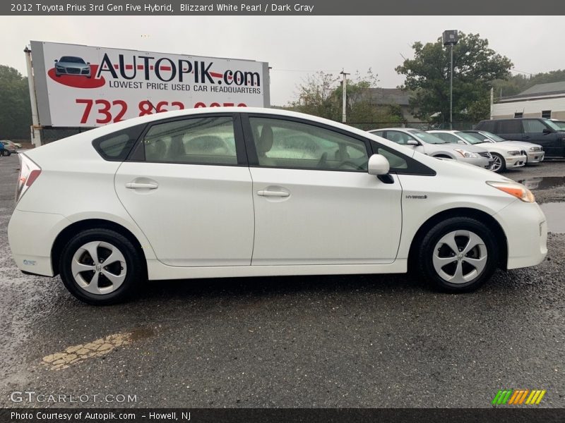 Blizzard White Pearl / Dark Gray 2012 Toyota Prius 3rd Gen Five Hybrid