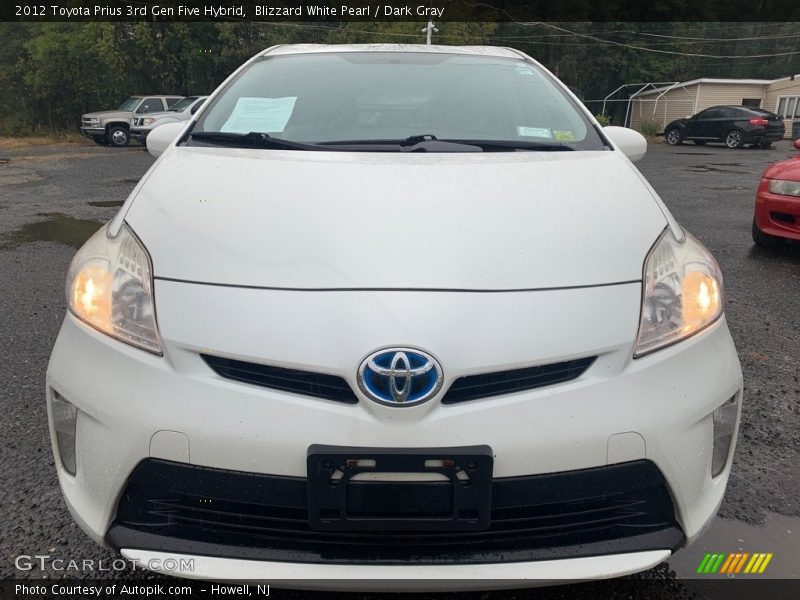 Blizzard White Pearl / Dark Gray 2012 Toyota Prius 3rd Gen Five Hybrid