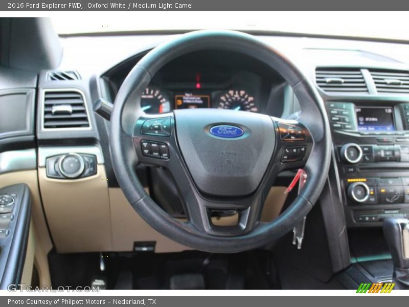Oxford White / Medium Light Camel 2016 Ford Explorer FWD