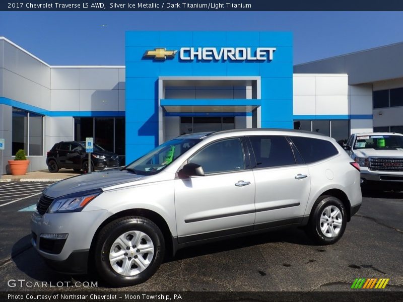 Silver Ice Metallic / Dark Titanium/Light Titanium 2017 Chevrolet Traverse LS AWD
