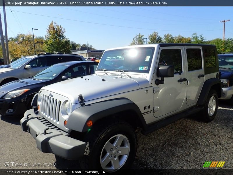 Bright Silver Metallic / Dark Slate Gray/Medium Slate Gray 2009 Jeep Wrangler Unlimited X 4x4
