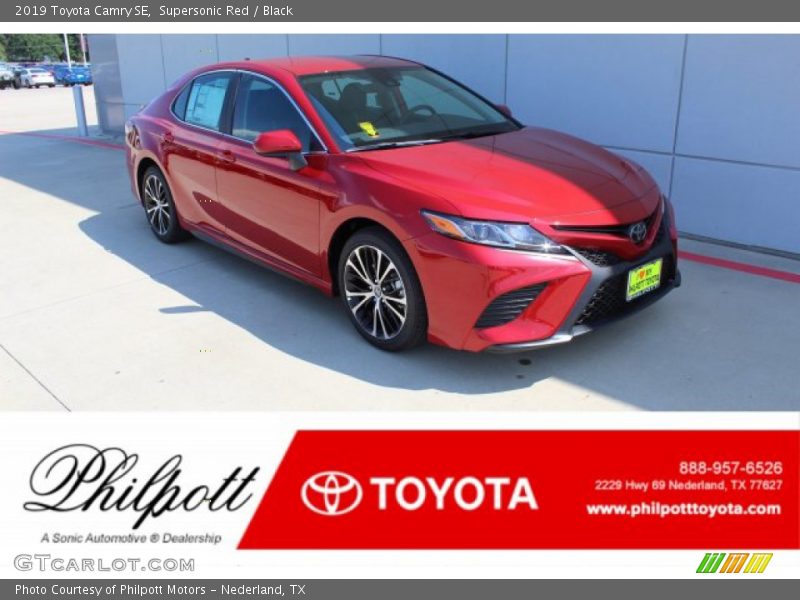 Supersonic Red / Black 2019 Toyota Camry SE