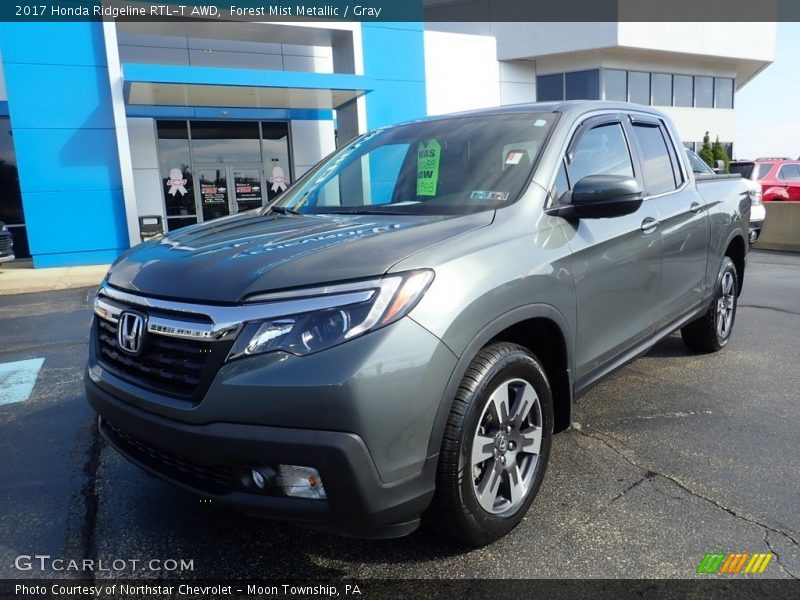 Forest Mist Metallic / Gray 2017 Honda Ridgeline RTL-T AWD