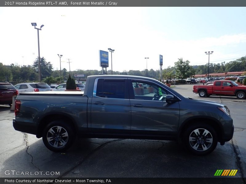 Forest Mist Metallic / Gray 2017 Honda Ridgeline RTL-T AWD