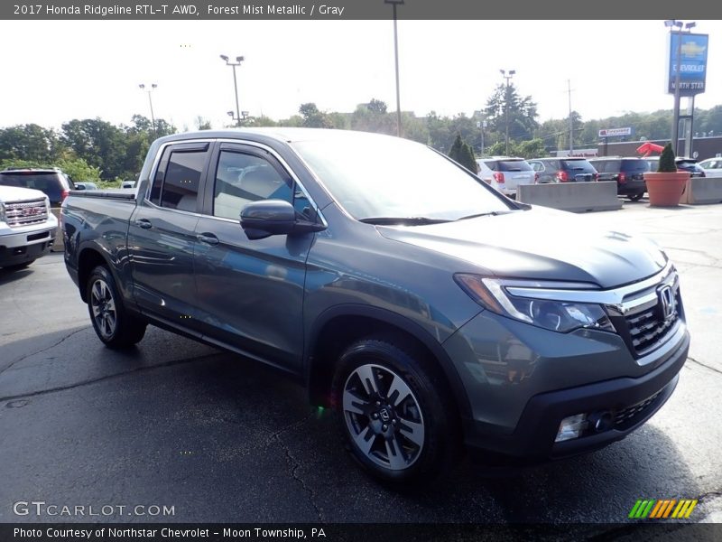Forest Mist Metallic / Gray 2017 Honda Ridgeline RTL-T AWD