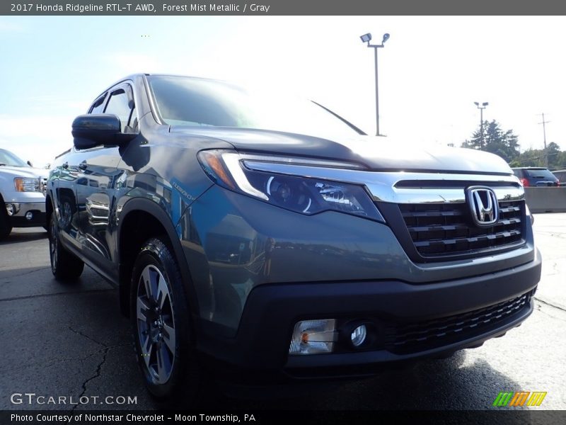 Forest Mist Metallic / Gray 2017 Honda Ridgeline RTL-T AWD