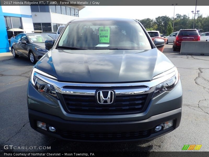 Forest Mist Metallic / Gray 2017 Honda Ridgeline RTL-T AWD