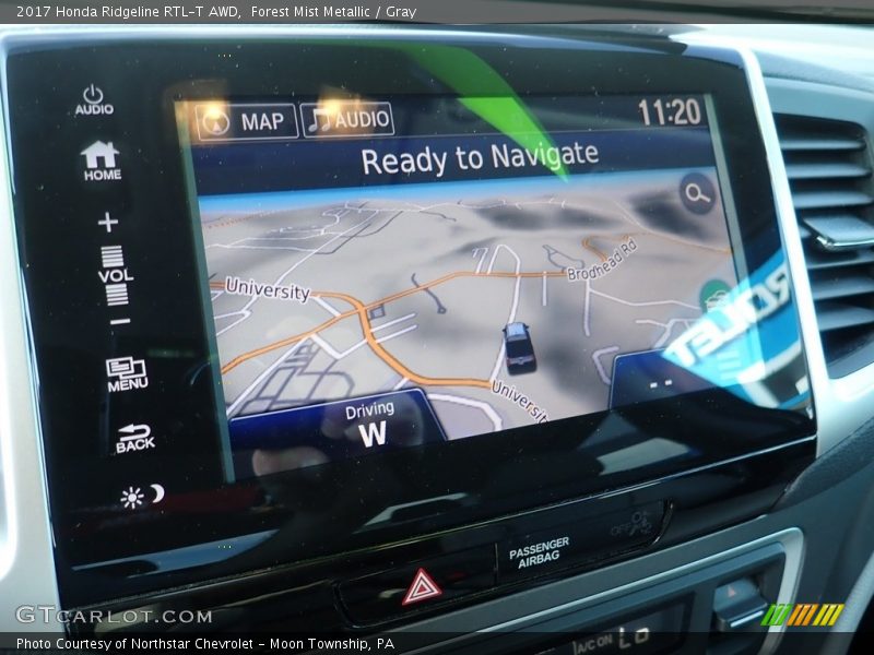 Forest Mist Metallic / Gray 2017 Honda Ridgeline RTL-T AWD