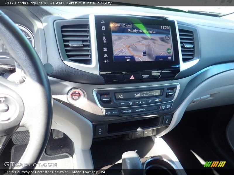 Forest Mist Metallic / Gray 2017 Honda Ridgeline RTL-T AWD