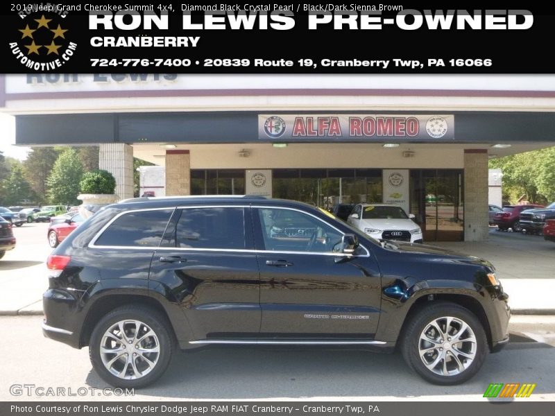 Diamond Black Crystal Pearl / Black/Dark Sienna Brown 2019 Jeep Grand Cherokee Summit 4x4