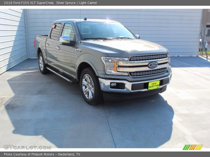 Silver Spruce / Light Camel 2019 Ford F150 XLT SuperCrew