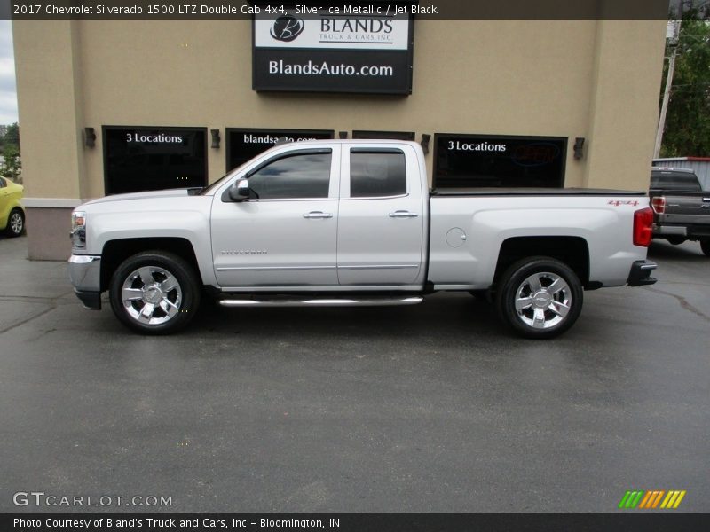 Silver Ice Metallic / Jet Black 2017 Chevrolet Silverado 1500 LTZ Double Cab 4x4