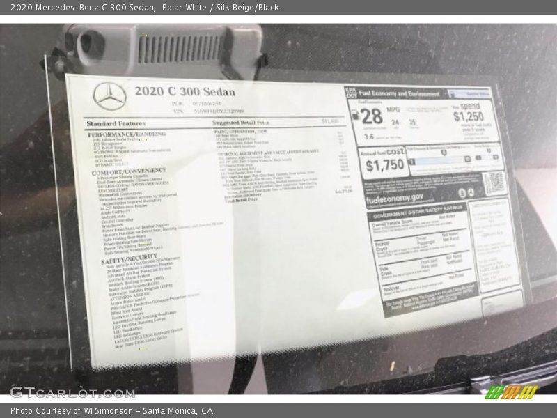 Polar White / Silk Beige/Black 2020 Mercedes-Benz C 300 Sedan