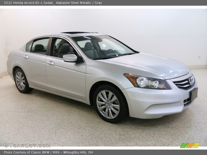 Alabaster Silver Metallic / Gray 2012 Honda Accord EX-L Sedan