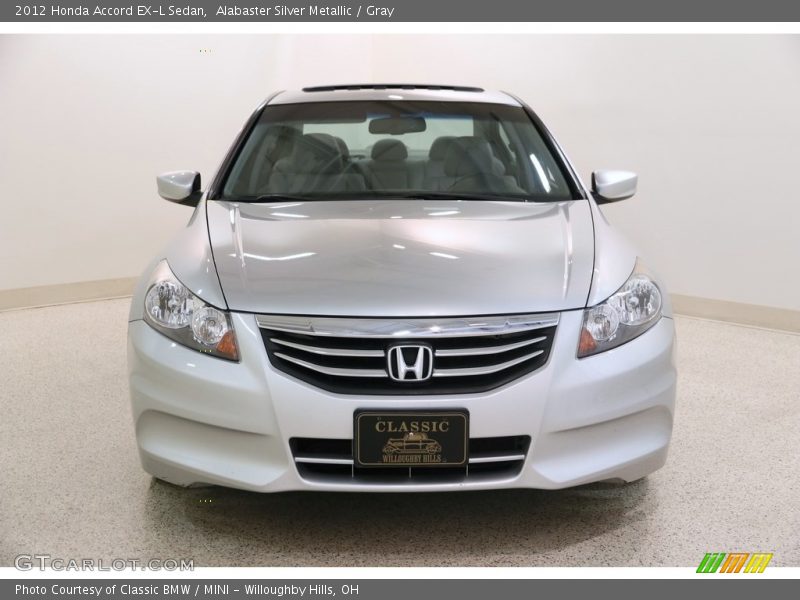 Alabaster Silver Metallic / Gray 2012 Honda Accord EX-L Sedan