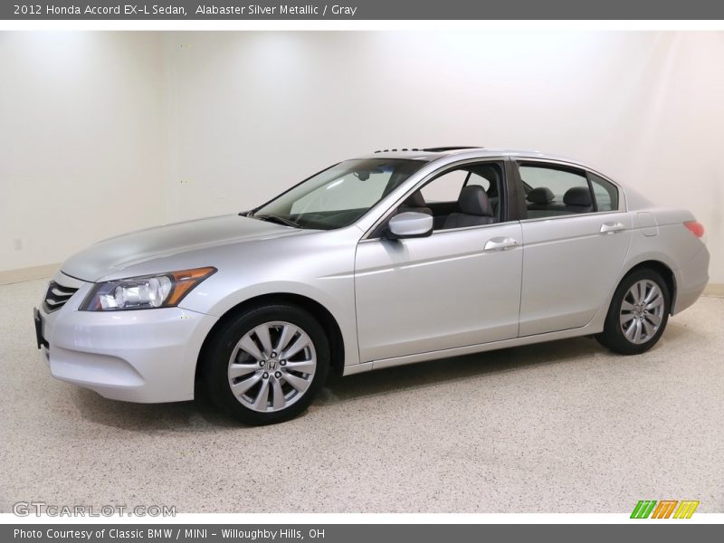 Alabaster Silver Metallic / Gray 2012 Honda Accord EX-L Sedan