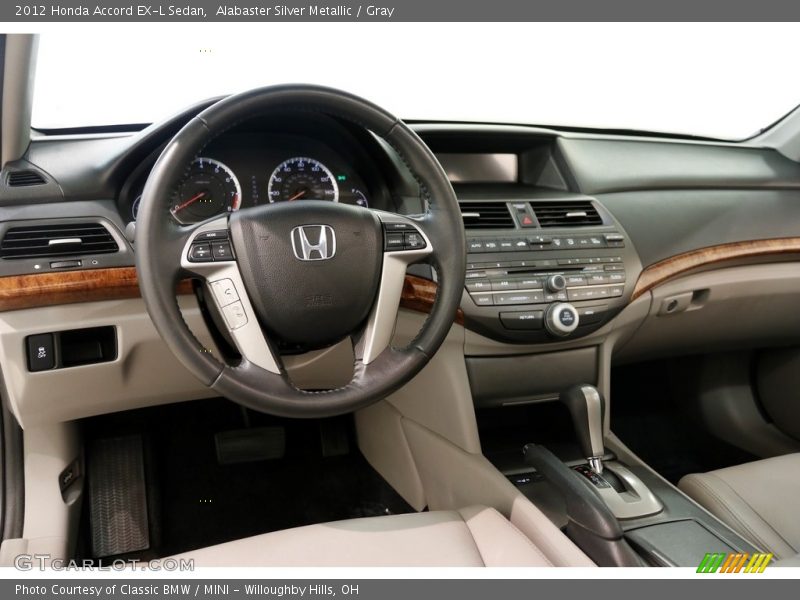 Alabaster Silver Metallic / Gray 2012 Honda Accord EX-L Sedan