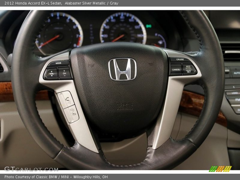 Alabaster Silver Metallic / Gray 2012 Honda Accord EX-L Sedan