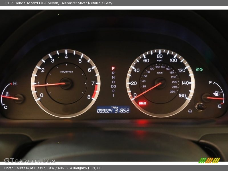 Alabaster Silver Metallic / Gray 2012 Honda Accord EX-L Sedan