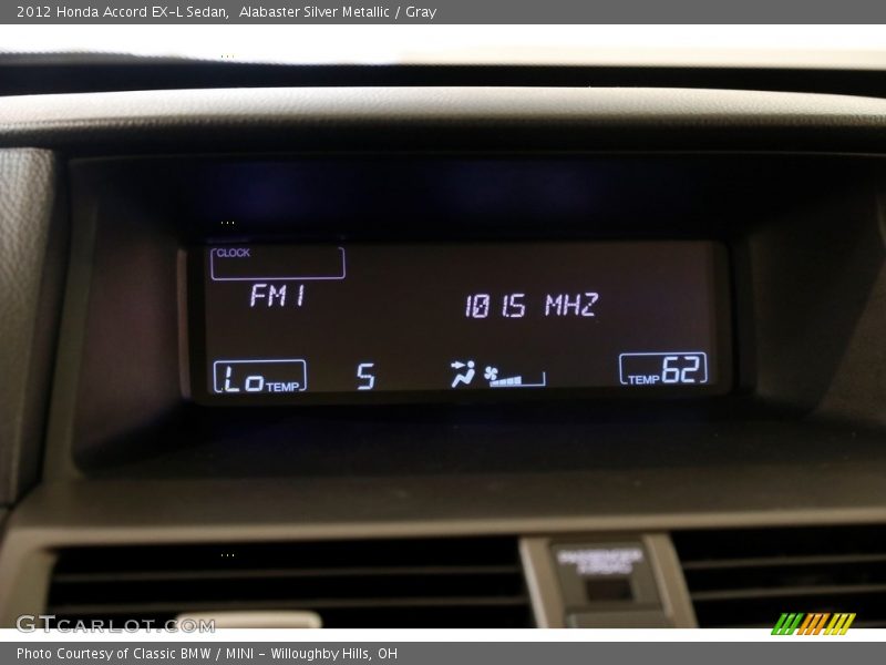 Alabaster Silver Metallic / Gray 2012 Honda Accord EX-L Sedan