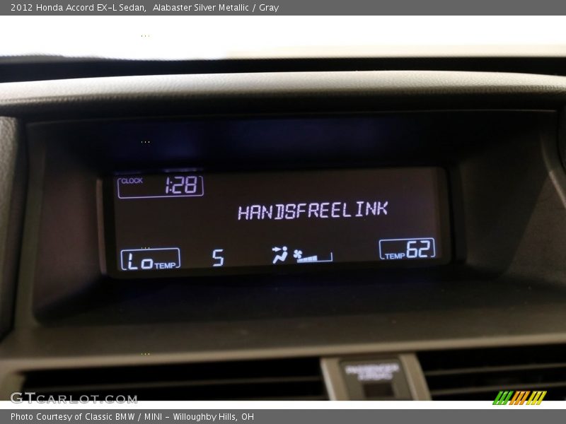 Alabaster Silver Metallic / Gray 2012 Honda Accord EX-L Sedan