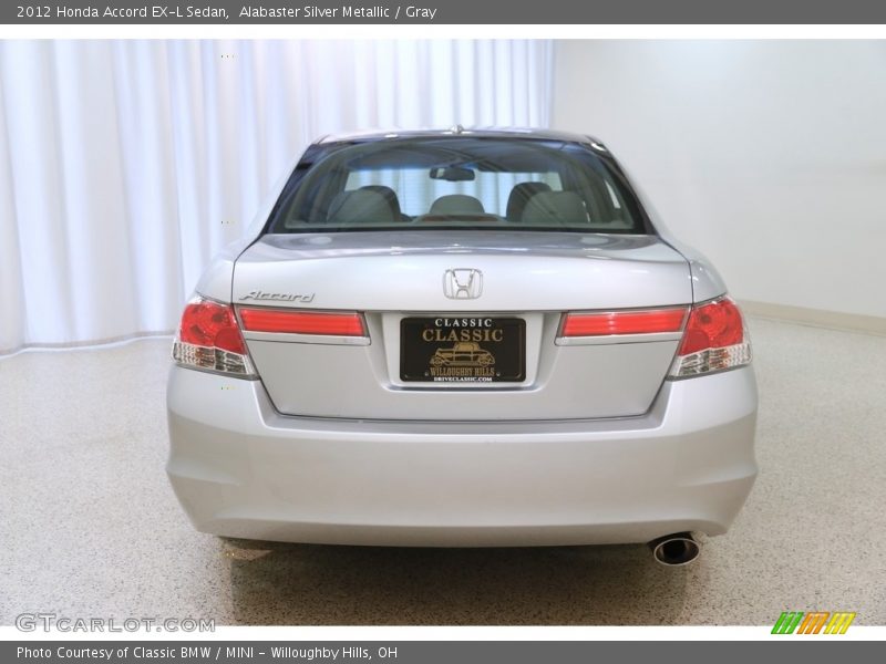 Alabaster Silver Metallic / Gray 2012 Honda Accord EX-L Sedan