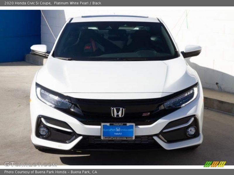Platinum White Pearl / Black 2020 Honda Civic Si Coupe