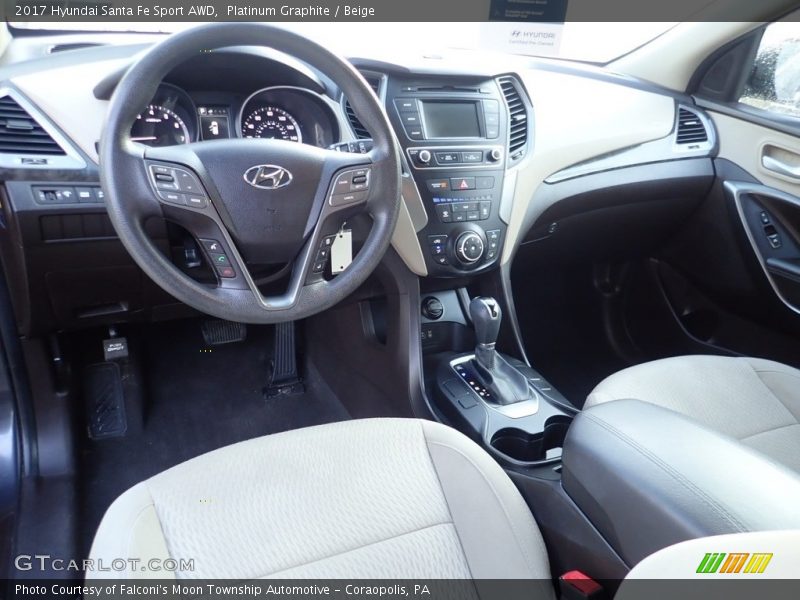 Platinum Graphite / Beige 2017 Hyundai Santa Fe Sport AWD