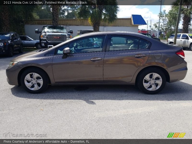 Polished Metal Metallic / Black 2013 Honda Civic LX Sedan