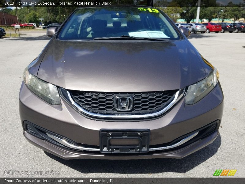 Polished Metal Metallic / Black 2013 Honda Civic LX Sedan