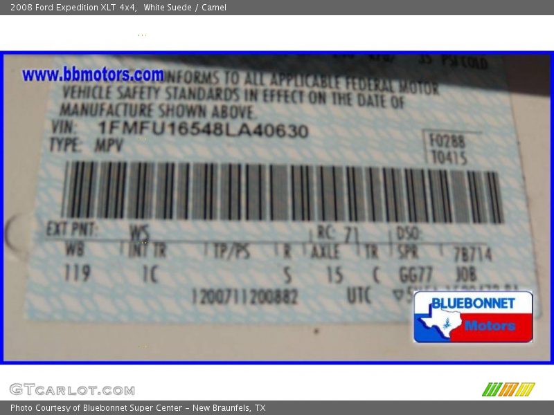 White Suede / Camel 2008 Ford Expedition XLT 4x4