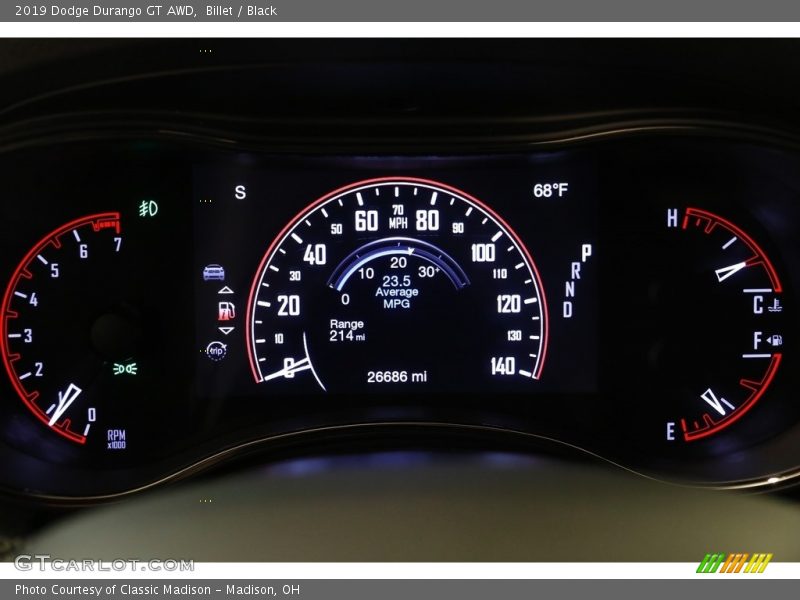 Billet / Black 2019 Dodge Durango GT AWD